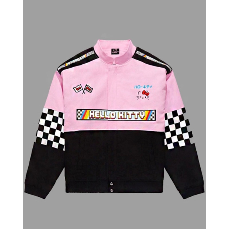 Hello Kitty Pink Black Racer Jacket | Hello Kitty Motorcycle Jacket