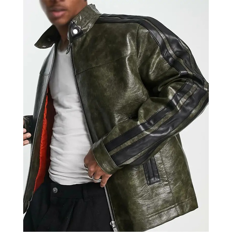 Maya Jama Green Leather Jacket