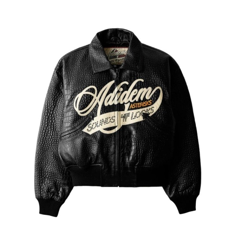 Adidem Asterisks Crocodile Cursive Bomber Jacket – Order Now