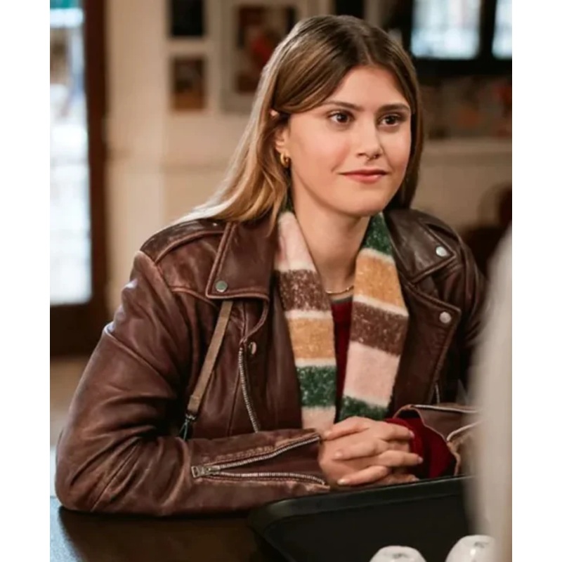 Jenny De Nucci La Dolce Villa Brown Leather Jacket