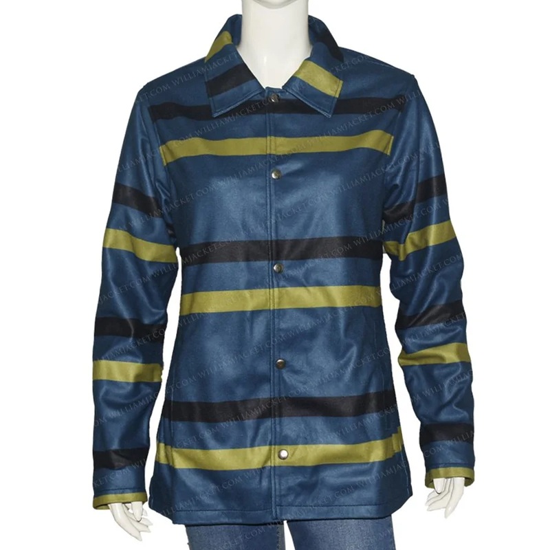 Kelly Reilly Yellowstone S02 E08 Beth Dutton Turquoise Flannel Jacket