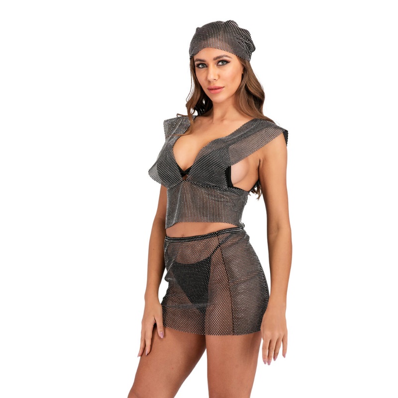 14603  Mesh Rhinestone headpiece