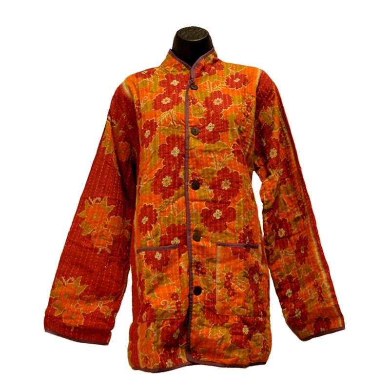 1342  Recycled Cotton Patchwork Jacket Quilted  Short