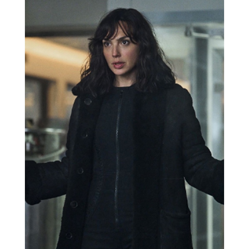 Heart Of Stone 2023 Gal Gadot Black Shearling Coat | Rachel’s Coat